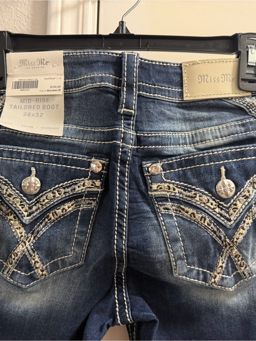 Miss Me Mid-Rise Tailored Boot Jeans in Dark Blue